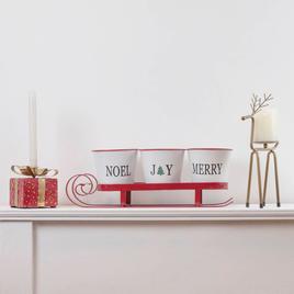 Northlight Seasonal 18.75in. Sleigh Buckets Table Centerpiece