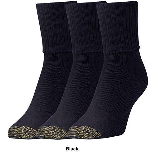 Womens Gold Toe® 3pk. Bermuda Turn Cuff Socks