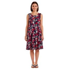 Womens Nina Leonard Sleeveless Floral Side Pocket Shift Dress
