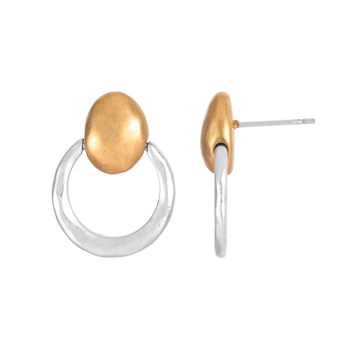Bella Uno Two-Tone Door Knocker Earrings