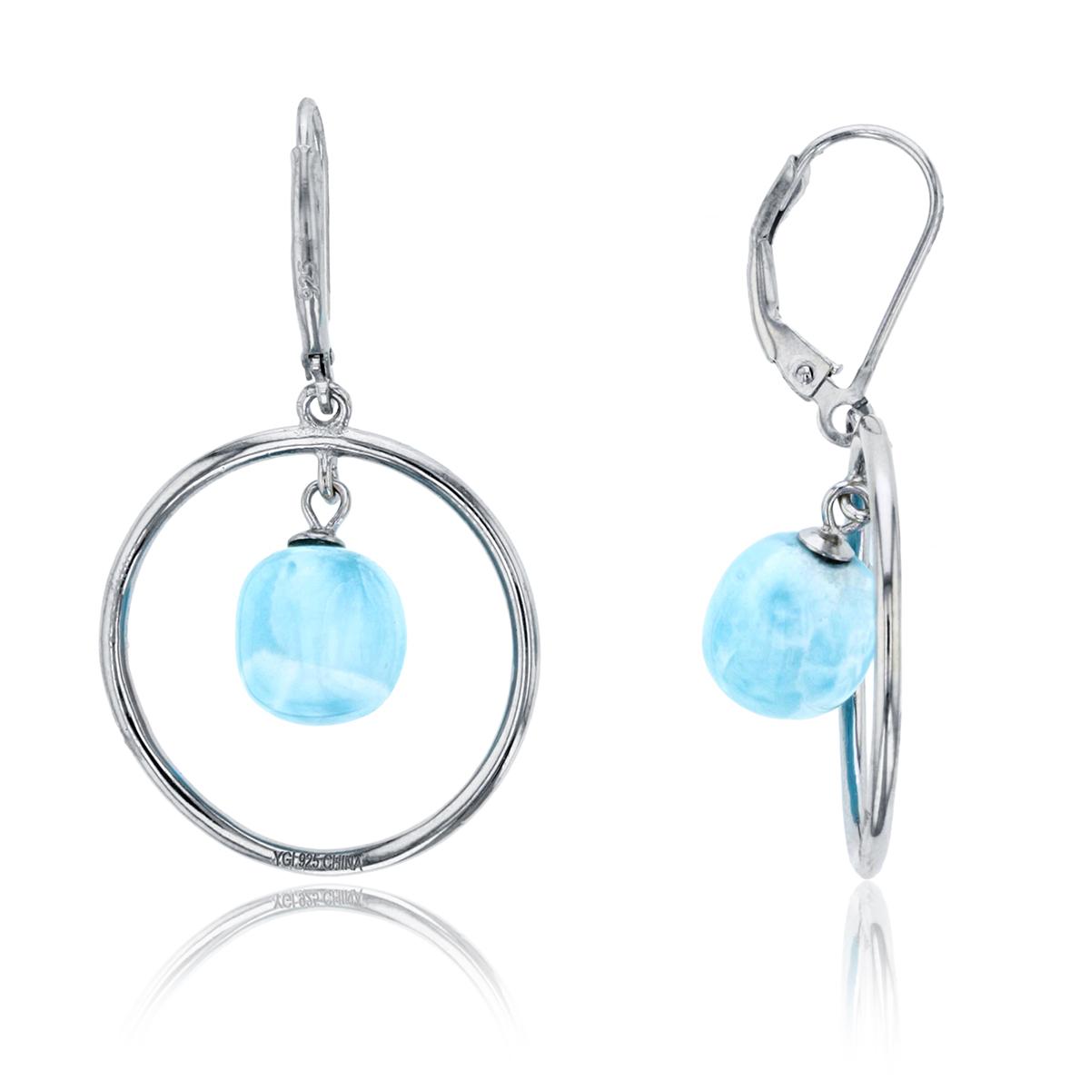Gemstones Classics(tm) Silver & Larimar Ball Dangle Earrings