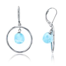 Gemstones Classics(tm) Silver & Larimar Ball Dangle Earrings