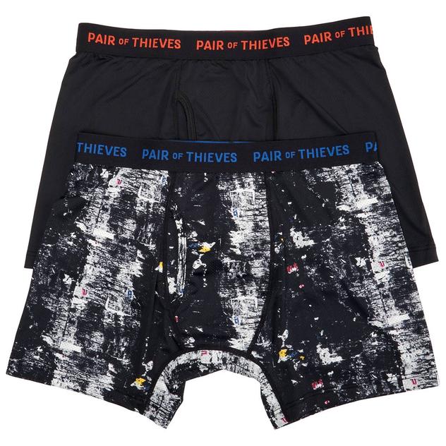 Mens Pair of Thieves 2pk. Black Splatter Super Fit Boxer Briefs