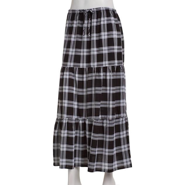 Juniors No Comment Adina Challis Plaid Maxi Skirt