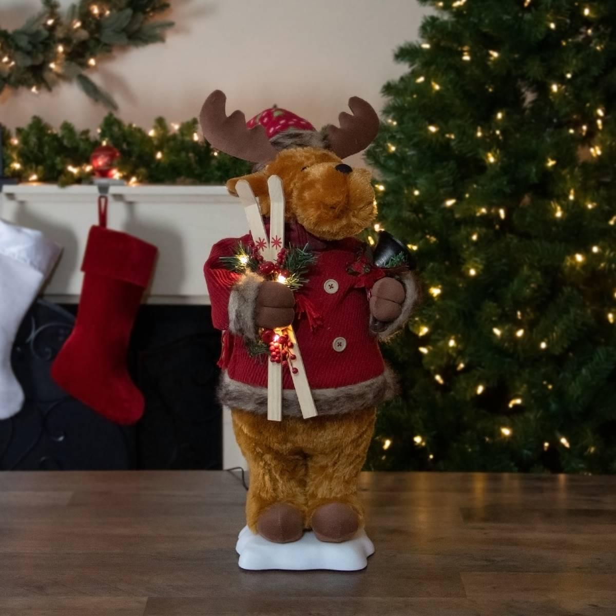 Northlight Seasonal 24in. Animated Musical Moose Christmas Figure