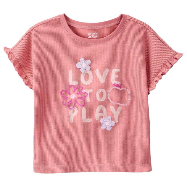 Toddler Girl Carter's® Love to Play Short Sleeve Waffle Knit Tee