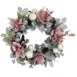 Northlight Seasonal 24in. Floral Frosted Pine Christmas Wreath