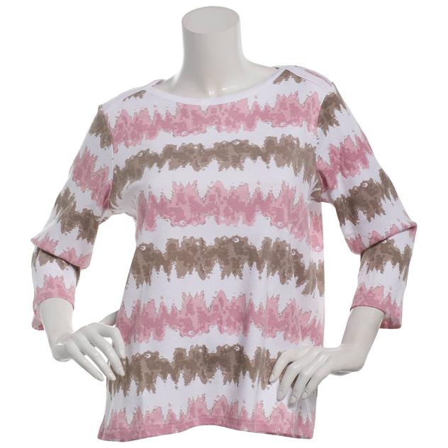 Plus Size Hasting & Smith 3/4 Sleeve Abstract Envelope Neck Tee