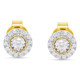 Nova Star® Yellow Gold 1/4ctw. Lab Grown Diamond Halo Earrings
