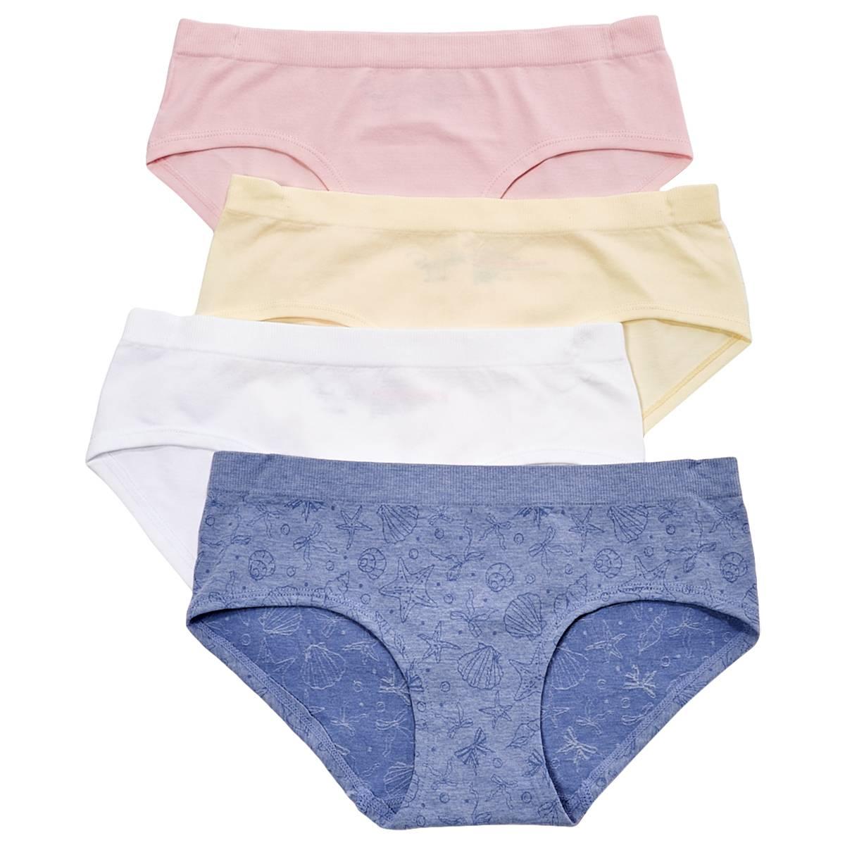 Girls(7-16) Rene Rofe(R) Elizabeth 4pk. Nautical Seamless Hipsters