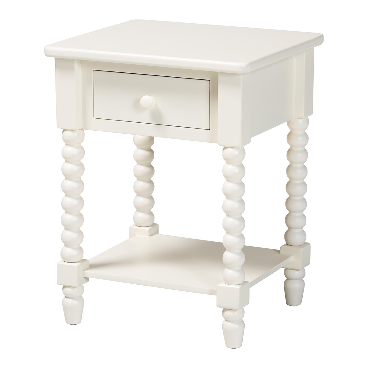 Baxton Studio Raynera End Table with Bobbin Legs