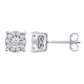 Nova Star® Sterling Silver Lab Grown Diamond Stud Earrings
