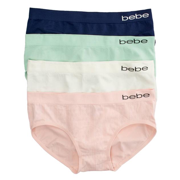 Girls Bebe 4pk. Pointelle & Solid Seamless Hipster Underwear