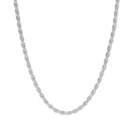 24n. Polished Sterling Silver Solid Rope Chain Necklace