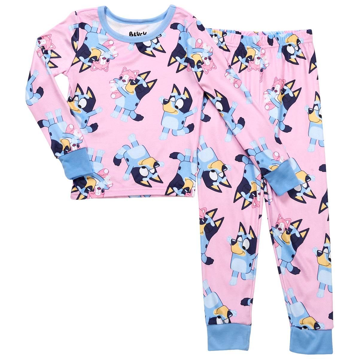 Girls Bluey 2pc. Polly Puppy Snuggles Tight Fit Pajama Set