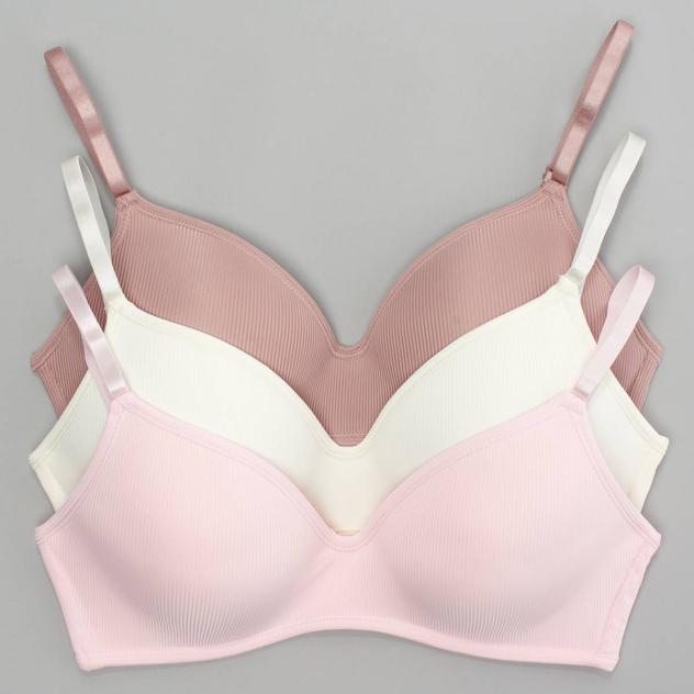 Womens René Rofé® 3pk. Ribbed Weekender Bras B29241H3-BBEDM