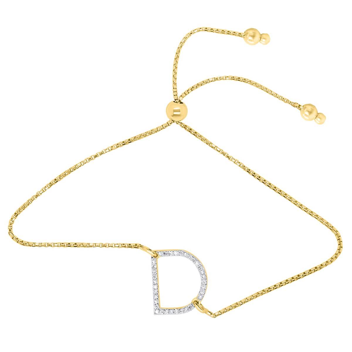 Nova Star(R) Gold Plated 1/10ctw. Lab Grown Diamond D Bolo Bracelet