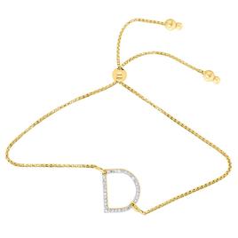 Nova Star(R) Gold Plated 1/10ctw. Lab Grown Diamond D Bolo Bracelet