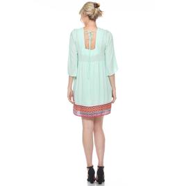 Womens White Mark Elbow Sleeve Embroidered Dress