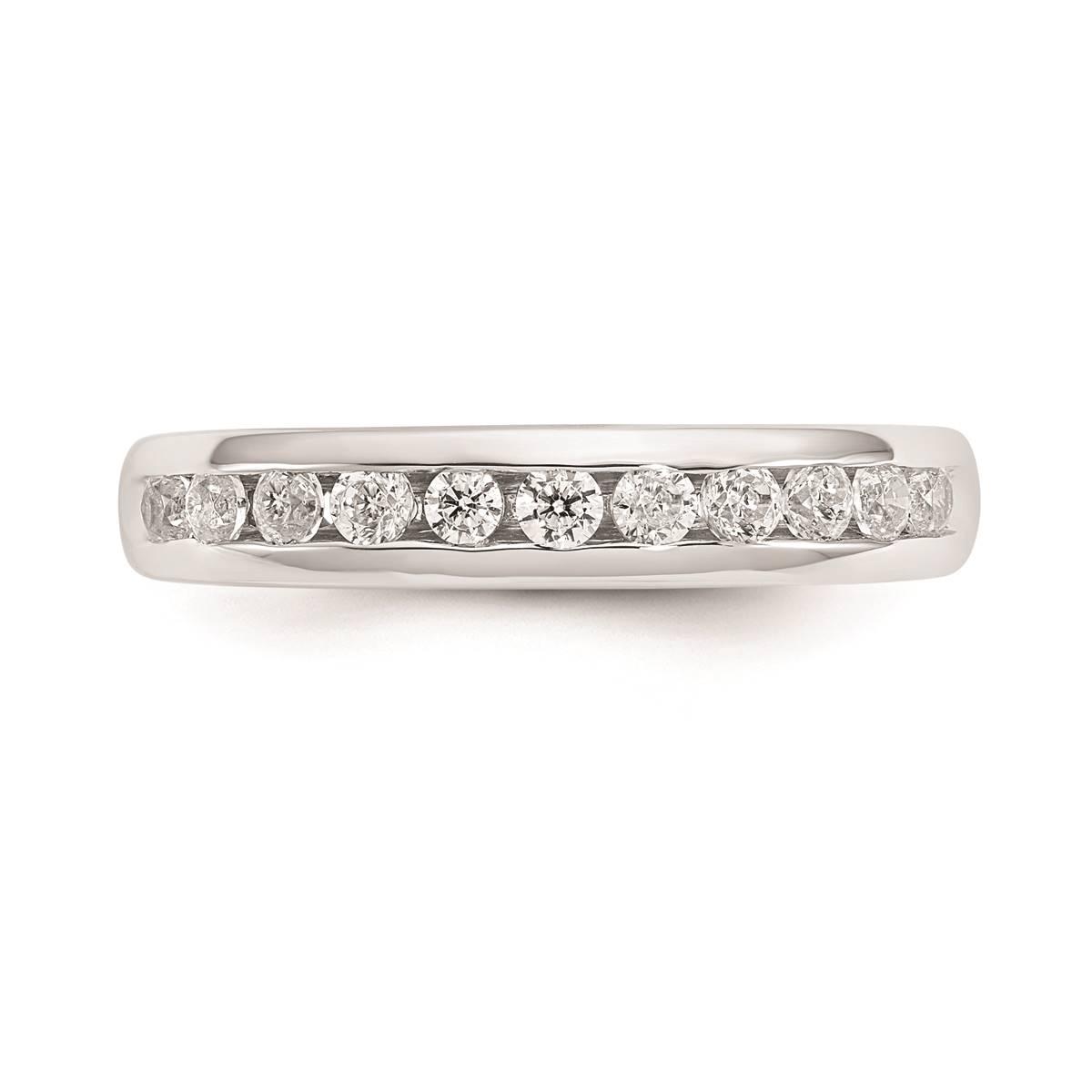 Pure Fire 14kt. White Gold Lab Grown 11-Stone Channel Band