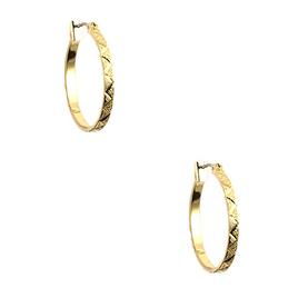 Anne Klein Goldtone Hoop Pierced Pattern Earrings