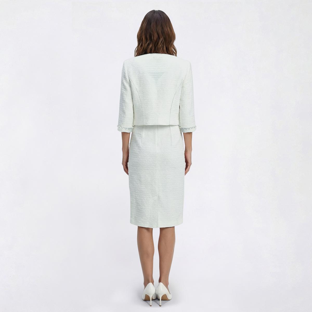 Womens Maya Brooke Pearl Trim Jacket Dress