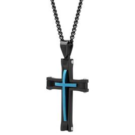 Mens Gentlemen's Classics™ Stainless Steel Cross Pendant Necklace