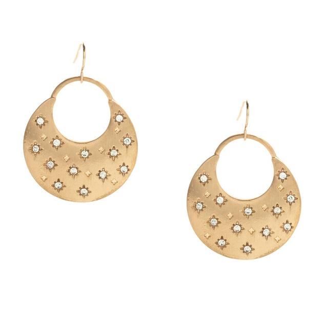 Ashley Brushed Metal Star Statement Drop Earrings