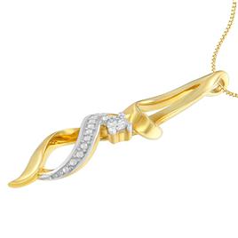 Espira 10kt. Gold 1/20ctw. Diamond Accent Swirl Necklace