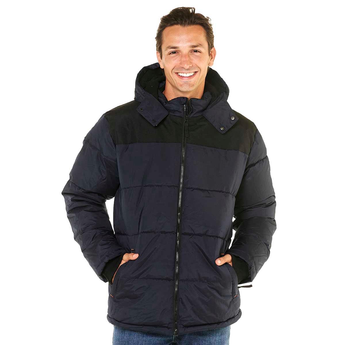 Mens Axcent Color Block Puffer Coat