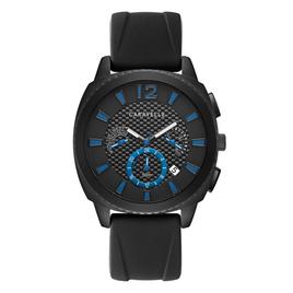 Mens Caravelle Black Dial Silicone Strap Watch - 45B159