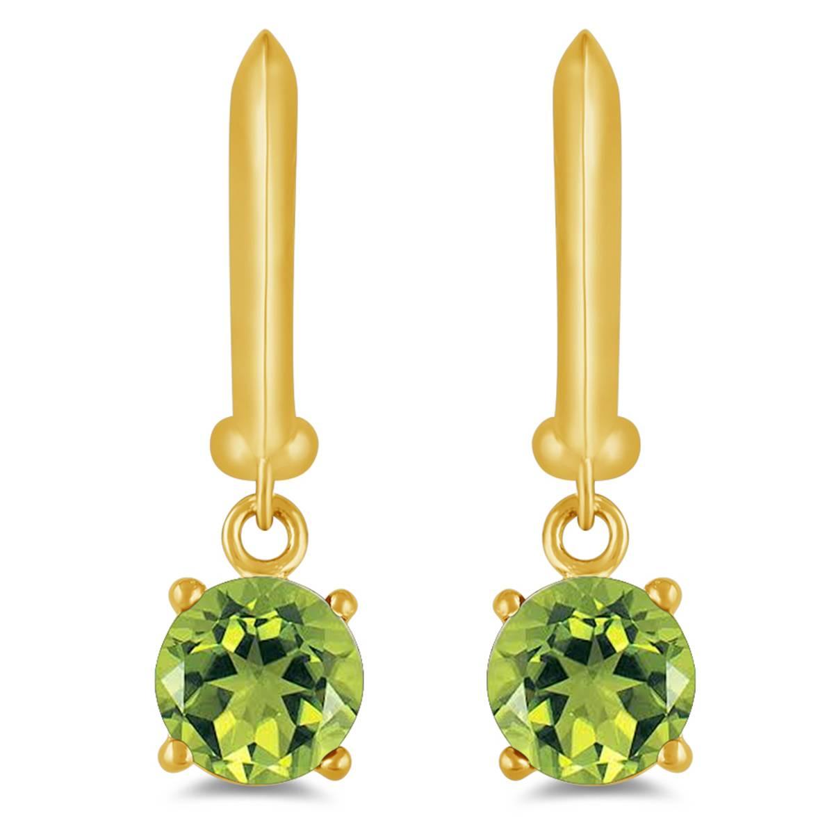 Gemstone Classics™ Gold over Silver Peridot Drop Earrings