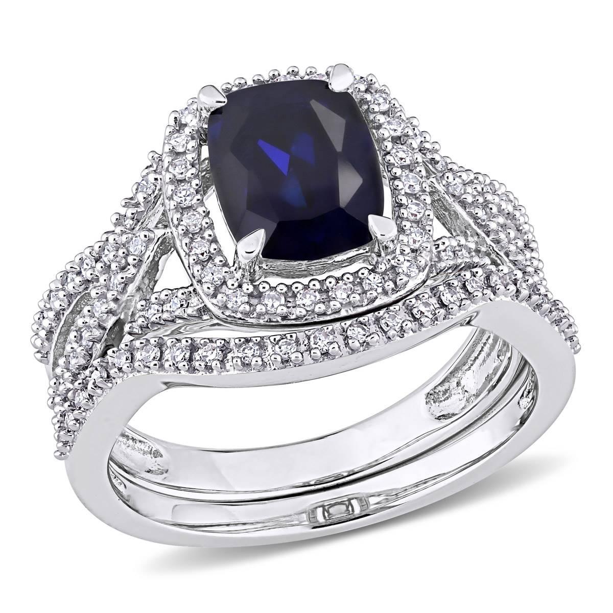 Gemstone Classics(tm) 10kt. Rose Gold Lab Created Sapphire Ring