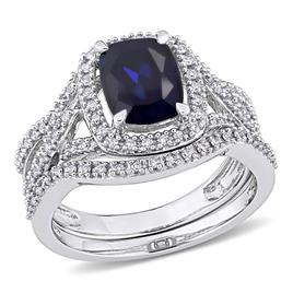 Gemstone Classics(tm) 10kt. Rose Gold Lab Created Sapphire Ring