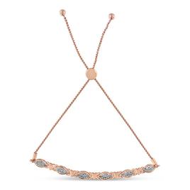 Haus of Brilliance 14kt. Rose Gold Plated Diamond Bolo Bracelet
