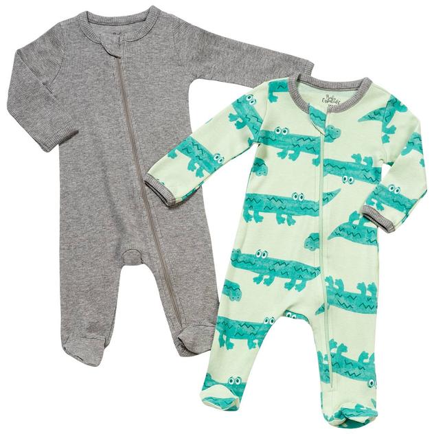 Baby Boy (NB-9M) Baby Essentials® 2pk. Alligator Footie Pajamas
