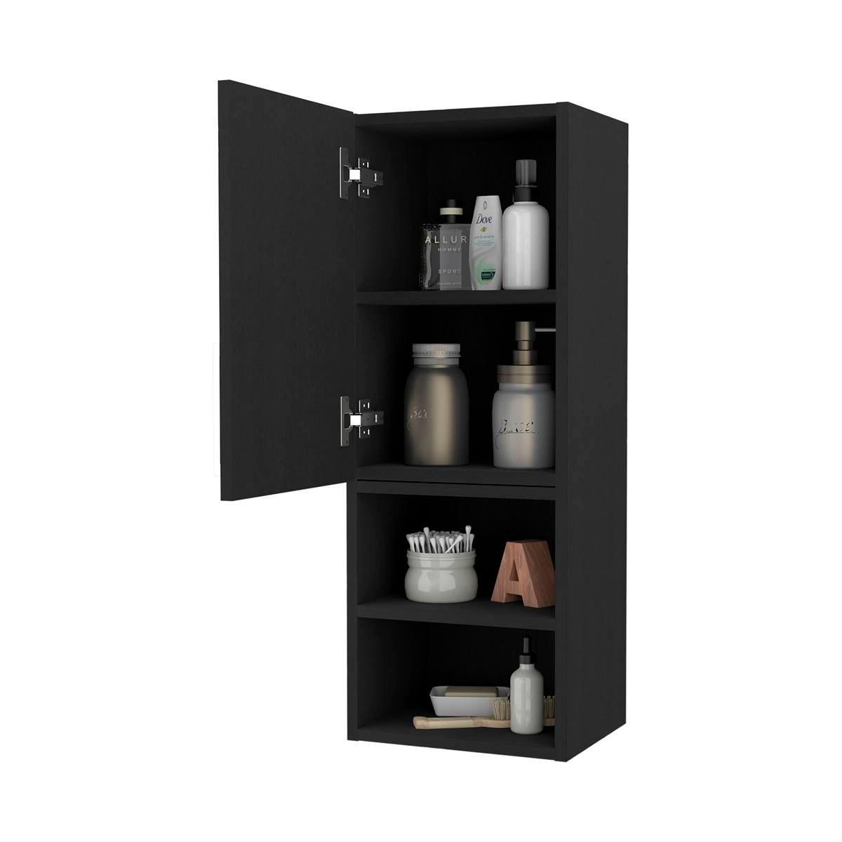 FM FURNITURE Praia Black Medicine Cabinet