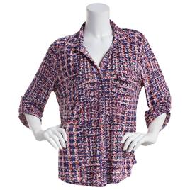 Womens Emily Daniels 3/4 Sleeve Button Down Disco Dot Blouse