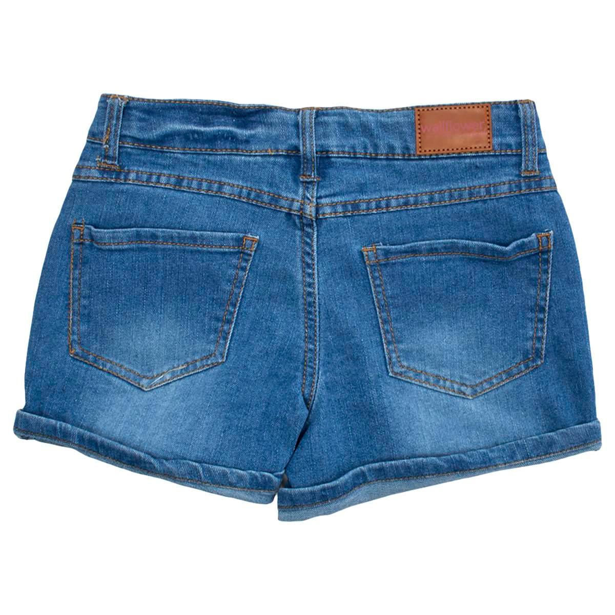 Girls (7-16) Wallflower Patch Denim Short