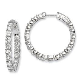Sterling Silver 28mm x 28mm Hoop Earrings