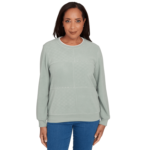 Petite Alfred Dunner Classics Diamond Stud Embellishment Sweater