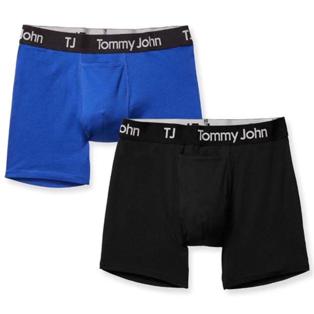 Mens Tommy John 2pk. Solid Boxer Briefs - Black/Blue