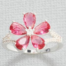 Ashley Cooper(tm) Silver Plated Fuchsia CZ Ring