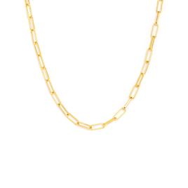 18in, Vermeil Sterling Silver Shiny Paperclip Chain Necklace
