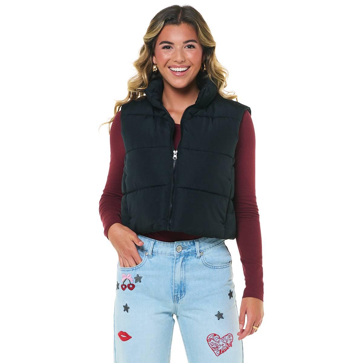 Juniors No Comment Boxy Puffer Vest