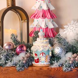 National Tree 8in. Santa Cake House w/ LED Lights