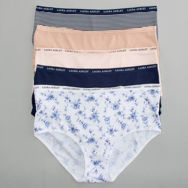 Plus Size Laura Ashley® 5pk.  Micro Brief Panties - LS5786-5PKW