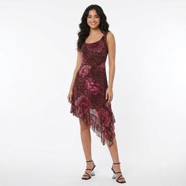 Juniors Madden Girl Mesh Scoop Neck Ruffle Hem A-Line Dress