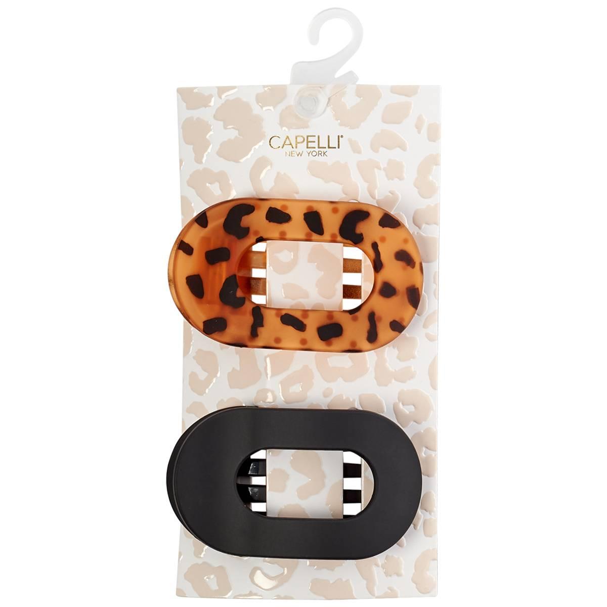 Womens Capelli New York 2pc Oval Shovel Claw Hair Clips