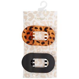 Womens Capelli New York 2pc Oval Shovel Claw Hair Clips